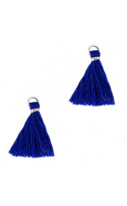 Quaste Ibiza Style 1.5cm Silver - princess blue